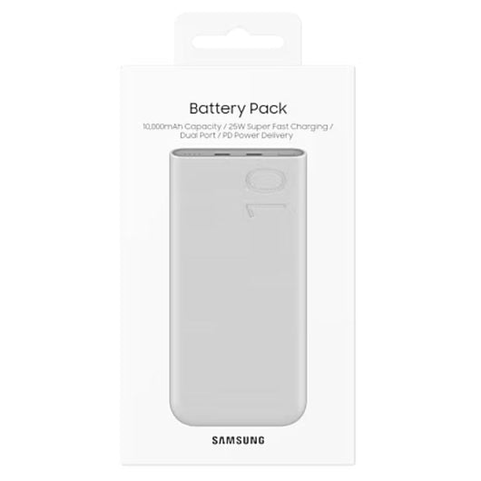 POWER BANK-SAMSUNG-10000mAh-PD-25W-EP-P3400XUEGWW-Dual Port USB-C-Super Fast Charging-WHITE / EP-P3400 - 6 Month Warranty.
