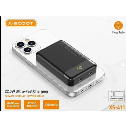 Power Bank-X-Scoot-Mini-Wireless-22.5W-10000MAH-Black-XS-411.