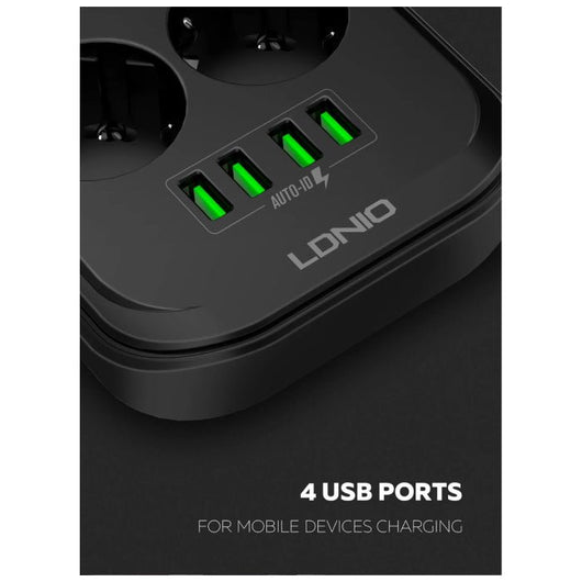 POWER STRIP-LDNIO-SE6403 - 14 Day Warranty.