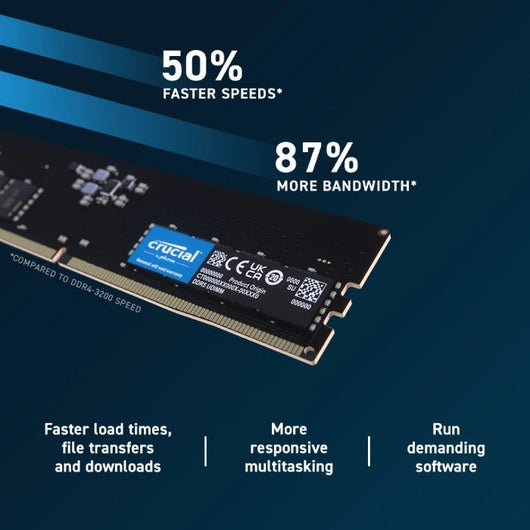 Crucial RAM 8GB DDR5 4800 MHz Desktop Memory.