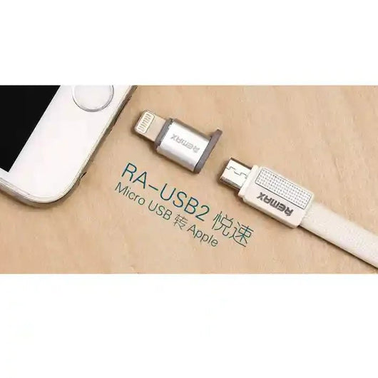 REMAX VISUAL RA-USB2 MICRO USB TO APPLE-SILVER.
