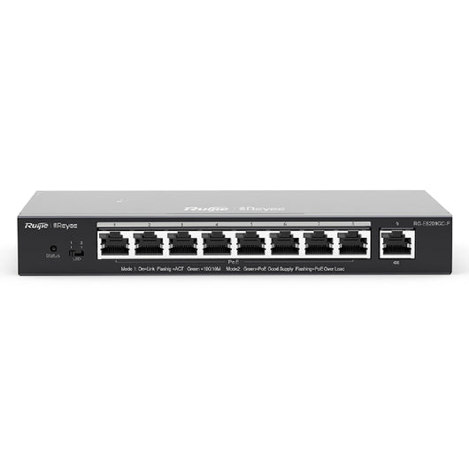 Ruijie RG-ES209GC-P 9-Port Gigabit Smart Cloud Managed PoE Switch.