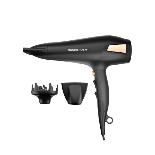 Rush Brush D2 PRO Hair Dryer 2500W Black 5Yrs.