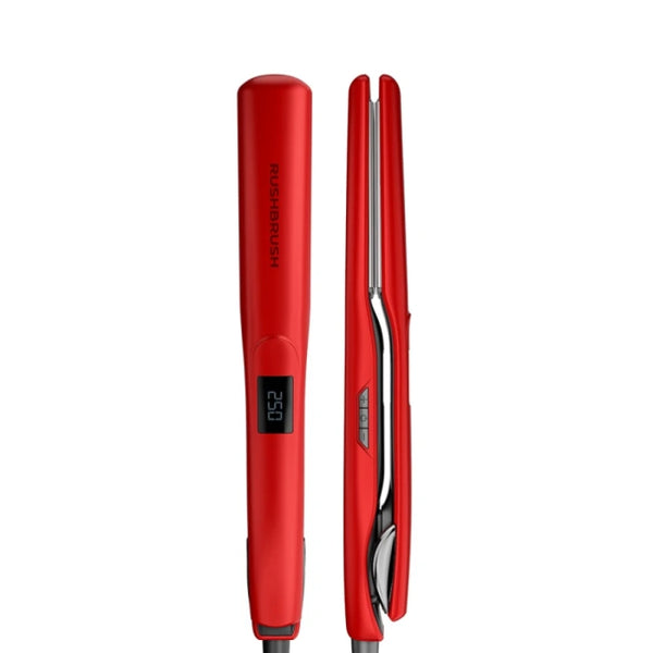 Rush Brush-Hair Straightener LED-Titanium Plates-Red-5Yrs / X2 Max.