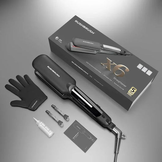 Rush Brush-Steam Hair Straightener-Steam-Black-5Yrs / RB-X6.