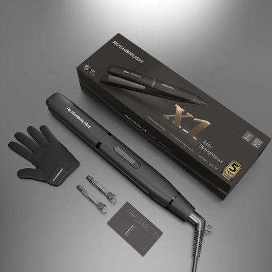 Rush Brush X1 LITE Hair Straightener Black 5Yrs.