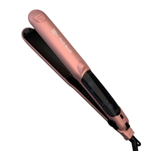Rush Brush X5 Steamer Hair Straightener Rose Gold.