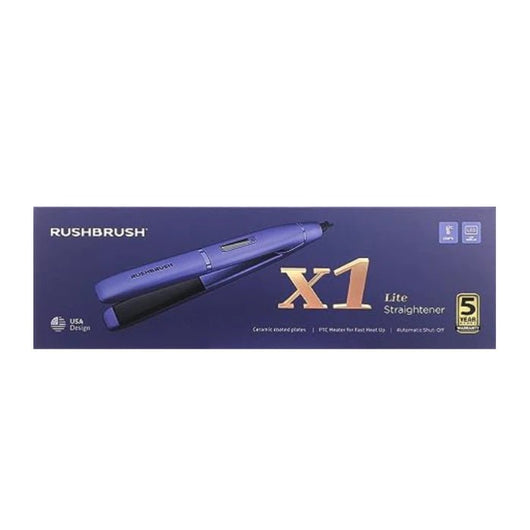 RushBrush Hair Straightener X1 Lite Purple 5Yrs.