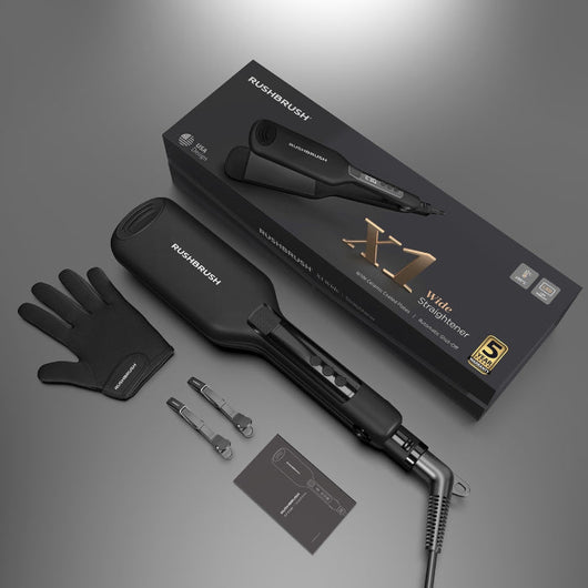 RushBrush X1 Wide Hair Straightener Black.