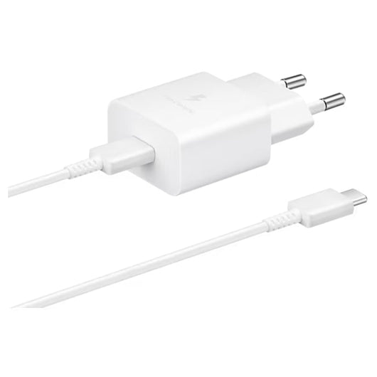 Samsung Charger Travel 15 Watt Quick Charge Set Type C Adapter and Type C Cable 3A 1M White - EP-T1510XWEGWW.