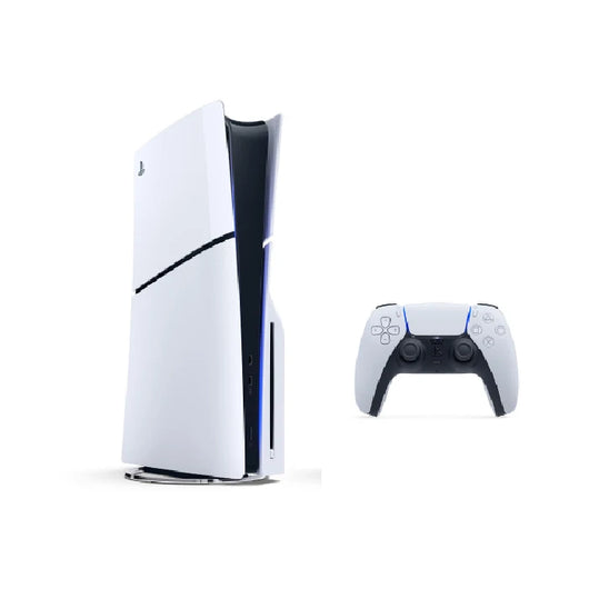 Sony Playstation 5 CD Disc Version Silm PS5 Console + 15 Online Games FREE, DualSense Charger, Dual sense Silicone case and Extra Dual Sense + Bag.