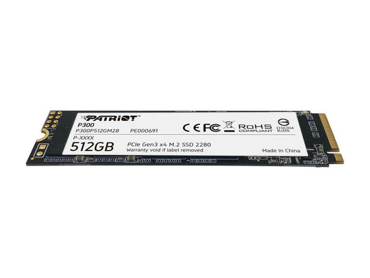 SSD-PATRIOT-P300 (9SE00085)-512GB-M.2-NVME-PCIe Gen3x4-2280-3Yrs.