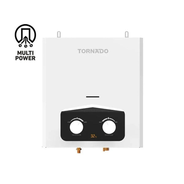 Water Heater-TORNADO-Gas-6 Liter-without Chimney-Digital-Natural Gas-White-Egypt-3Yrs / GH-MP6SN-W.
