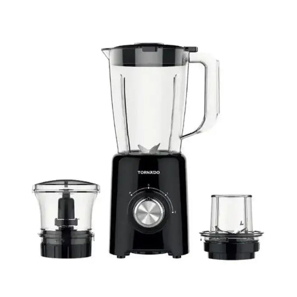 TORNADO Electric Blender 500 Watt 1.5 Liter With Mill and Chopper Black BL-500T.