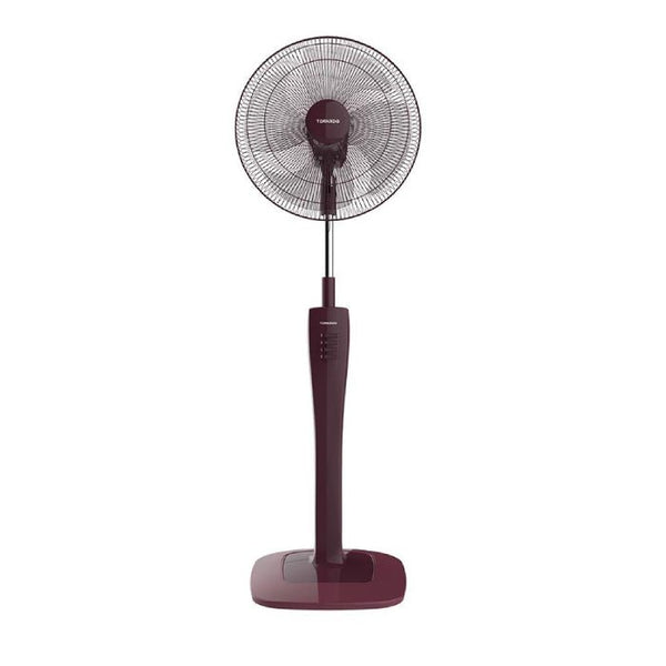 Fan-TORNADO-Stand-16 Inch-With 4 Plastic Blades and 3 Speeds-Grey Or Maroon-Egypt-1Yrs / TSF-74.