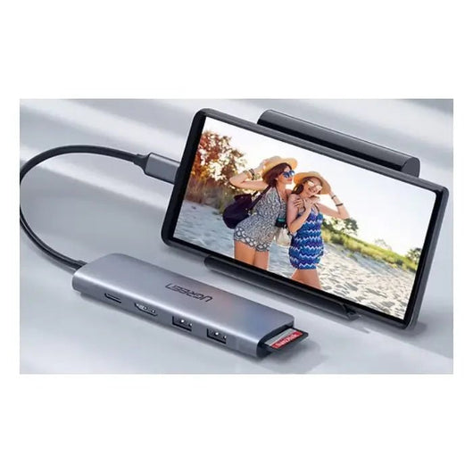 UGREEN USB-C to 2 Ports USB3.0-A Hub + HDMI + TF/SD with PD Power Supply 6 -in -1 CM195.