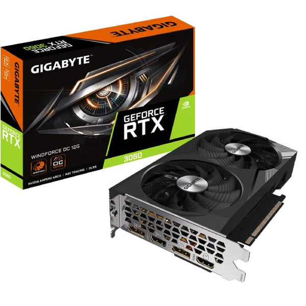VGA-GIGABYTE-NVIDIA GeForce RTX 3060 WINDFORCE OC 12G / GV-N3060WF2OC-12GD.