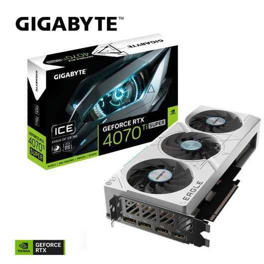 VGA-GIGABYTE-NVIDIA GeForce RTX 4070 TI SUPER EAGLE OC ICE 16G / GV-N407TSEAGLEOCICE.