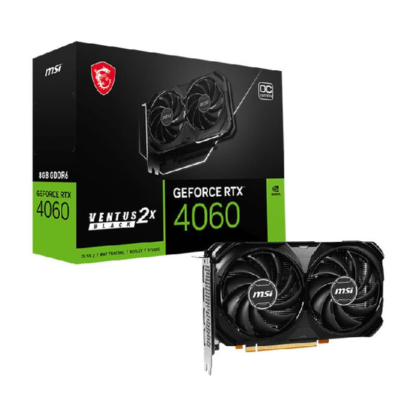VGA-MSI-NVIDIA GeForce RTX 4060 8GB-DDR6-VENTUS X2-Black.