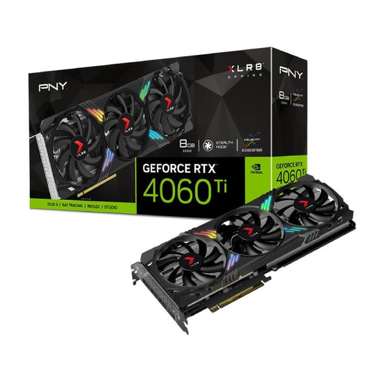 VGA PNY-NVIDIA GeForce RTX 4060 Ti 8GB GDDR6 XLR8-VERTO Edition-EPCI-X RGB Triple Fan.