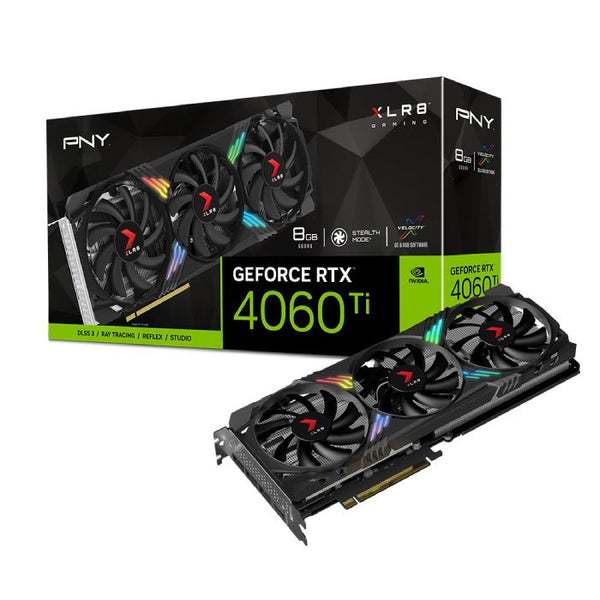 VGA PNY-NVIDIA GeForce RTX 4060 Ti 8GB GDDR6 XLR8-VERTO Edition-EPCI-X RGB Triple Fan.