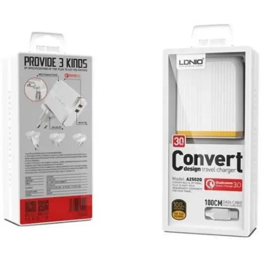 WALL CHARGER-LDNIO-A2502Q-LIGHTNING.