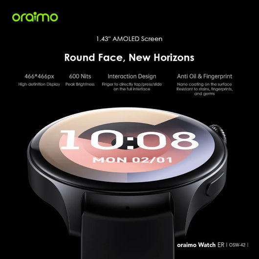 WATCH-SMART-ORAIMO-wireless call-OSW-42-BLACK / 4895180799570.