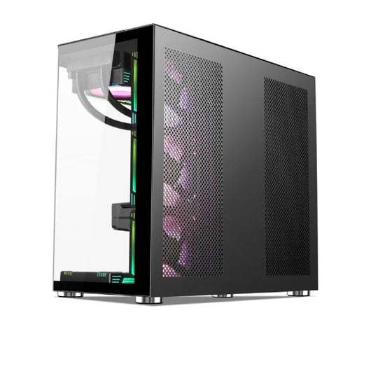 Xander Crystal 7 ARGB Fan Mid Tower Black Gaming Case + PSU 850W 80 Plus Bronze.