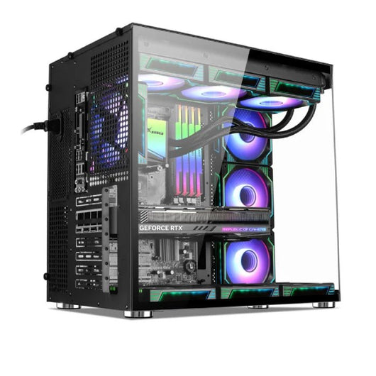 Xander Crystal 7 ARGB Fan Mid Tower Black Gaming Case + PSU 850W 80 Plus Bronze.