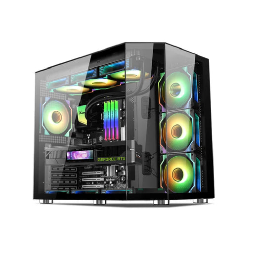 Xander Crystal 7 ARGB Fan Mid Tower Black Gaming Case + PSU 850W 80 Plus Bronze.