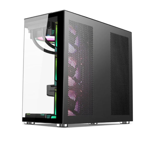 Xander Crystal 7 ARGB Fan Mid Tower Black Gaming Case + PSU 850W 80 Plus Bronze.