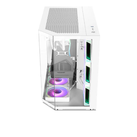 Xander Crystal 7 ARGB Fan Mid Tower White Gaming Case + PSU 850W 80 Plus Bronze.