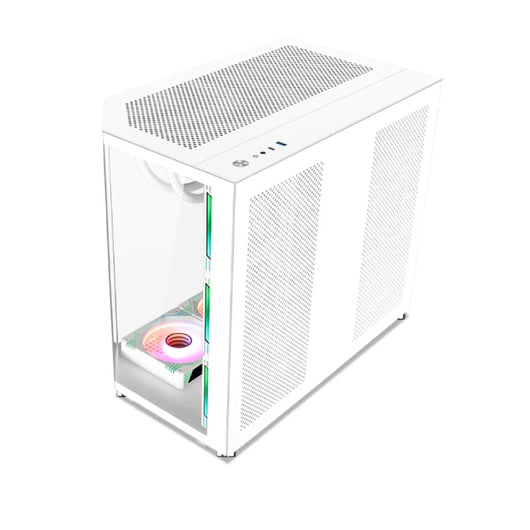 Xander Crystal 7 ARGB Fan Mid Tower White Gaming Case + PSU 850W 80 Plus Bronze.