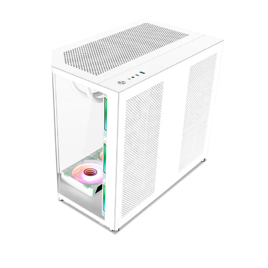 Xander Crystal 7 ARGB Fan Mid Tower White Gaming Case + PSU 850W 80 Plus Bronze.