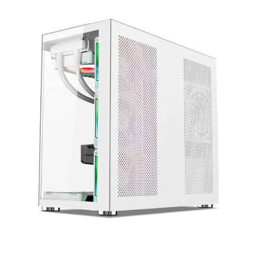 Xander Crystal 7 ARGB Fan Mid Tower White Gaming Case + PSU 850W 80 Plus Bronze.