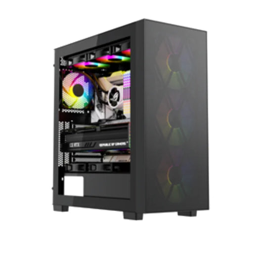 Xander Hulk 4 ARGB Fans Mesh Mid Tower Gaming Case With PSU 700W 80+ - Black.