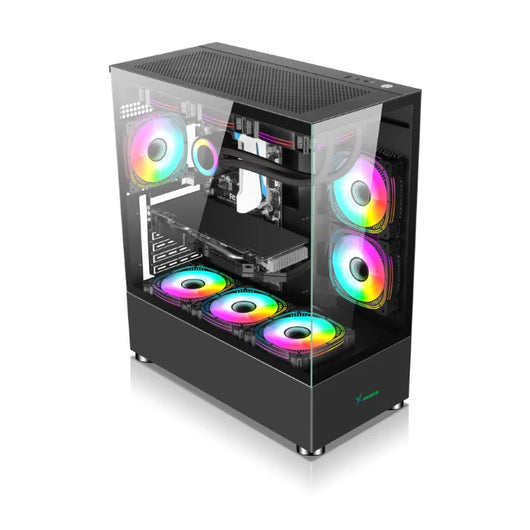 Xander Jupiter 6 ARGB Fan Mid Tower Black Gaming Case + Power 850W PSU.