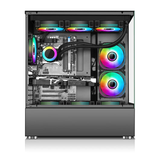 Xander Jupiter 6 ARGB Fan Mid Tower Black Gaming Case + Power 850W PSU.