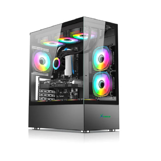 Xander Jupiter 6 ARGB Fan Mid Tower Black Gaming Case + Power 850W PSU.