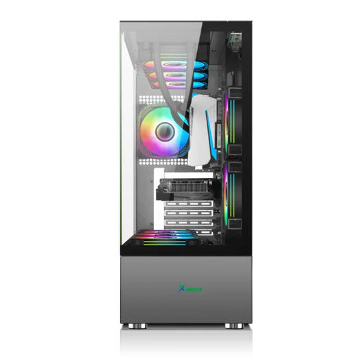 Xander Jupiter 6 ARGB Fan Mid Tower Black Gaming Case + Power 850W PSU.
