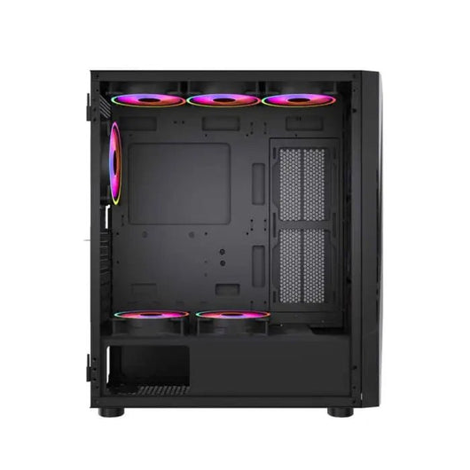 Xander Velox Gaming Case Mid Tower 4 Fan RGB Black + PSU 600W.