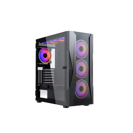 Xander Velox Gaming Case Mid Tower 4 Fan RGB Black + PSU 600W.