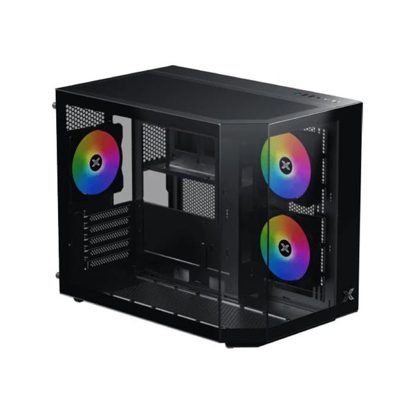 Xigmatek Cubi M 3FAN Rainbow RGB Micro Tower Gaming Case Black - EN47169.